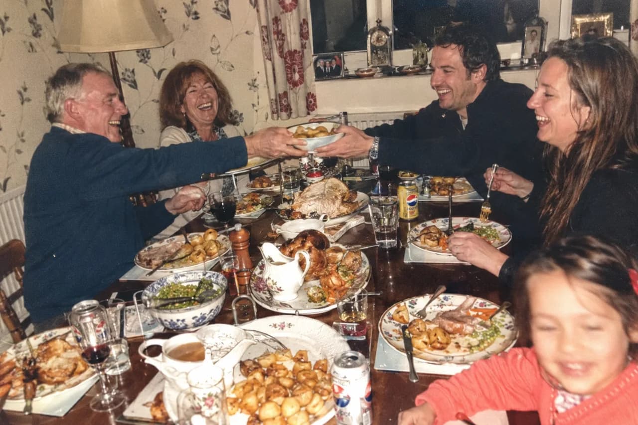 A family gathered for Sunday dinner